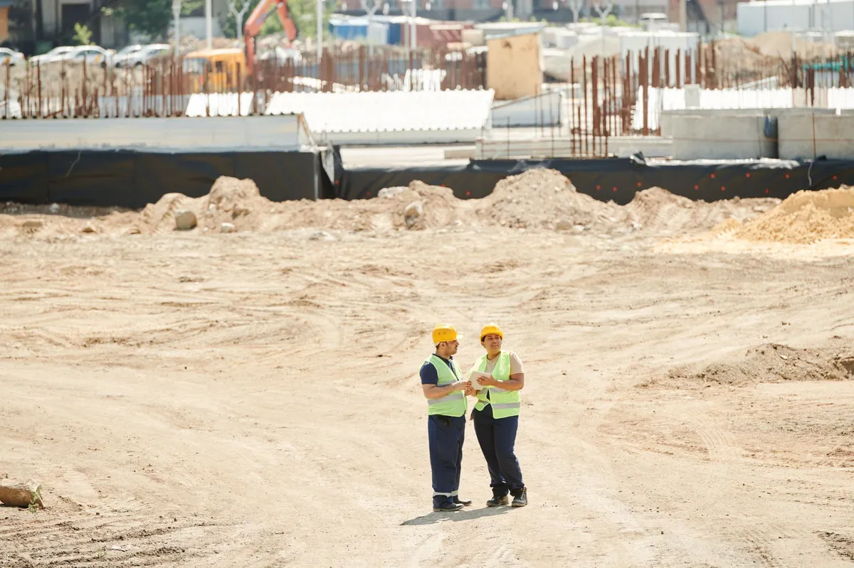 construction workers on site