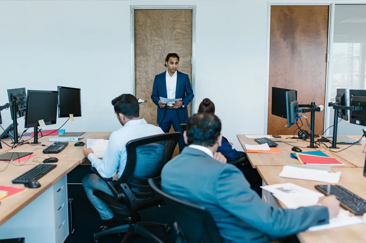 corporate team discussing cybersecurity
