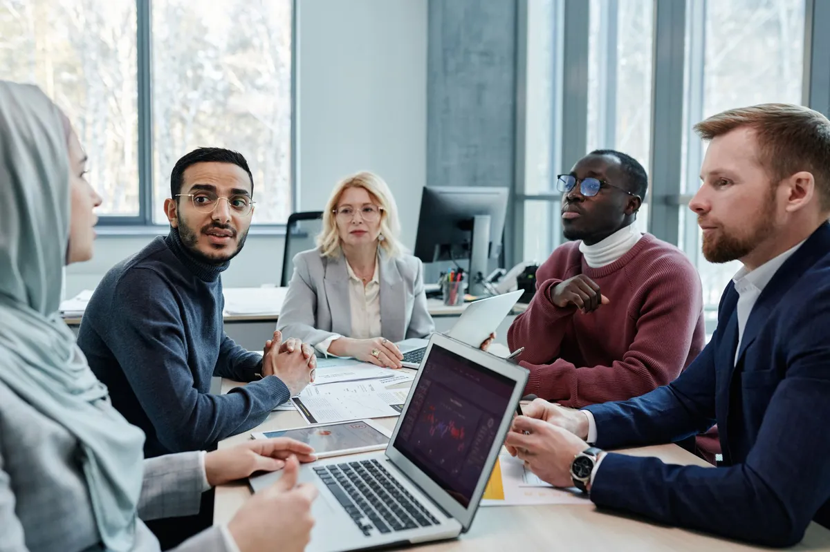 diverse workplace discussion