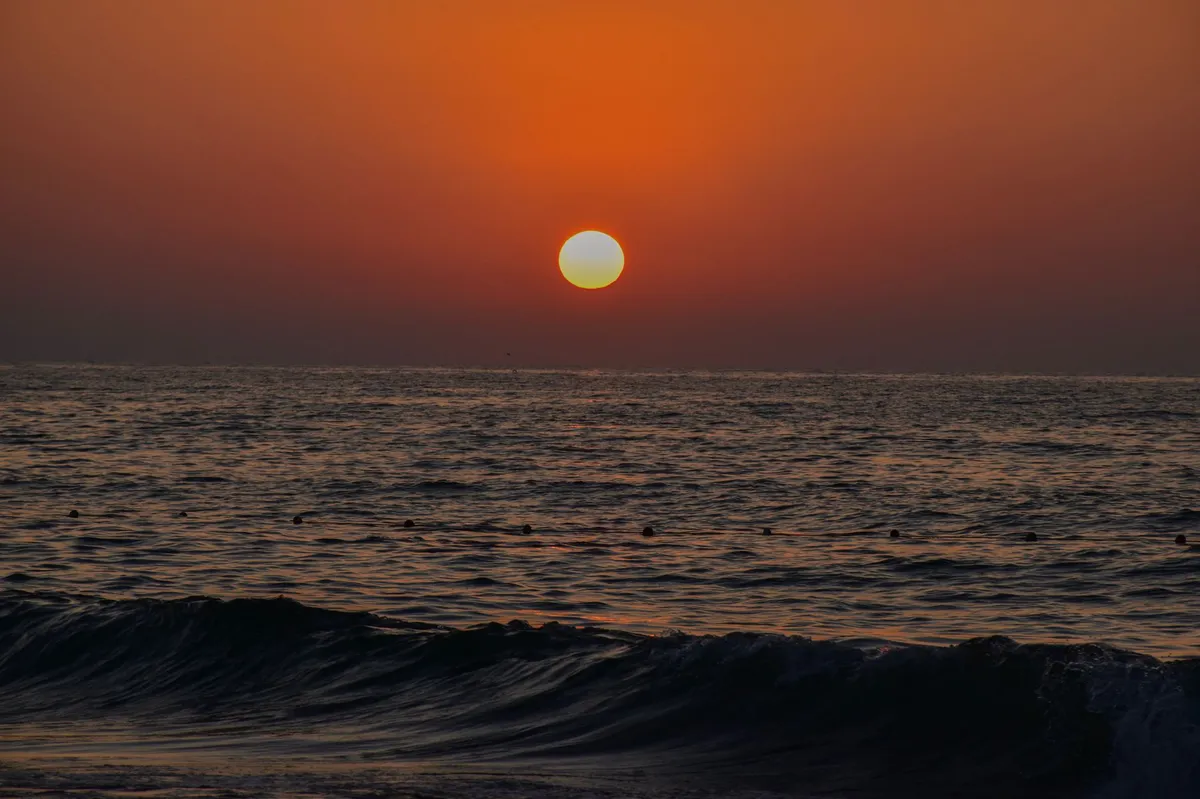 ocean waves under sun