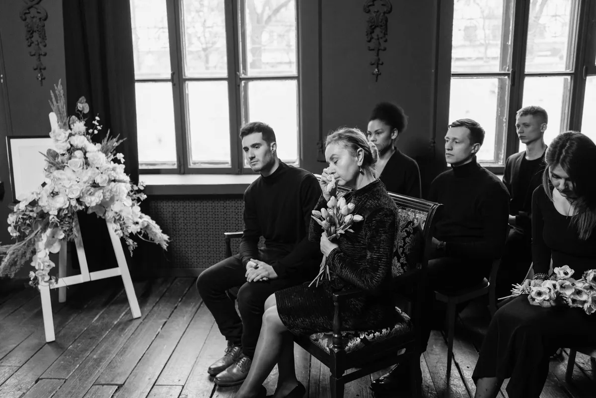 mourning family members
