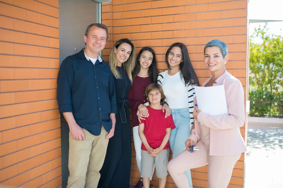 happy family in new home