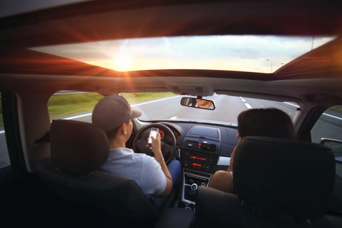 distracted driver using technology