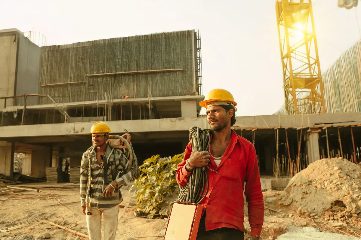 construction workers at a job site