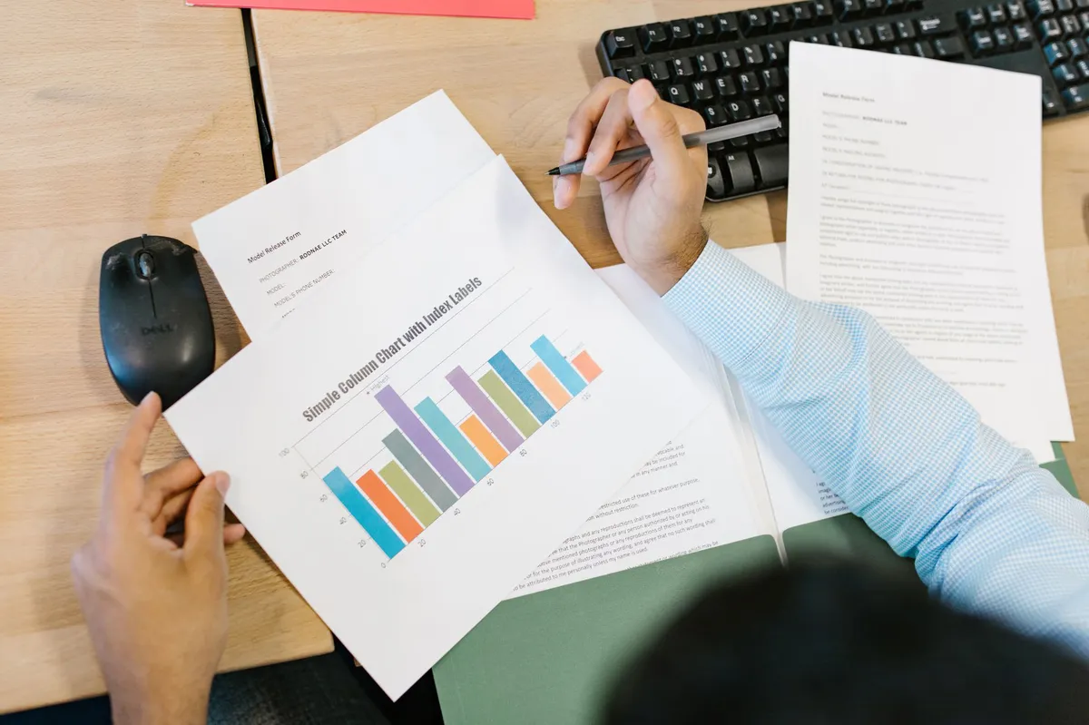 financial analyst reviewing data