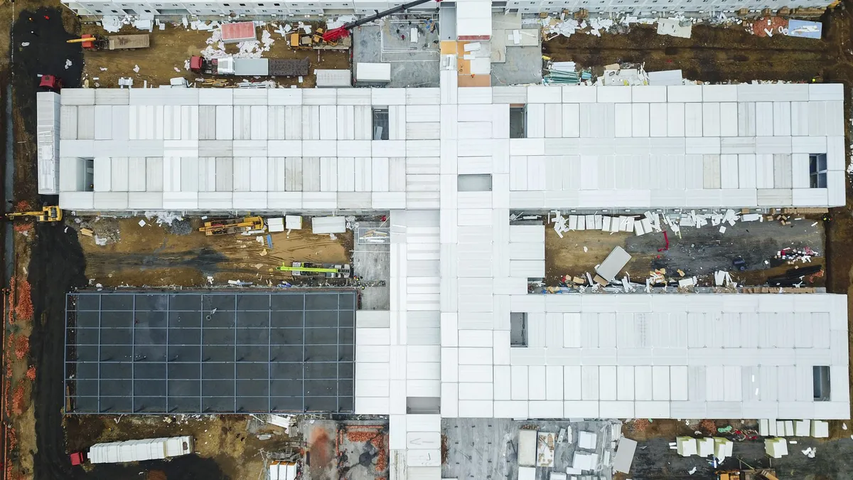 construction site aerial view