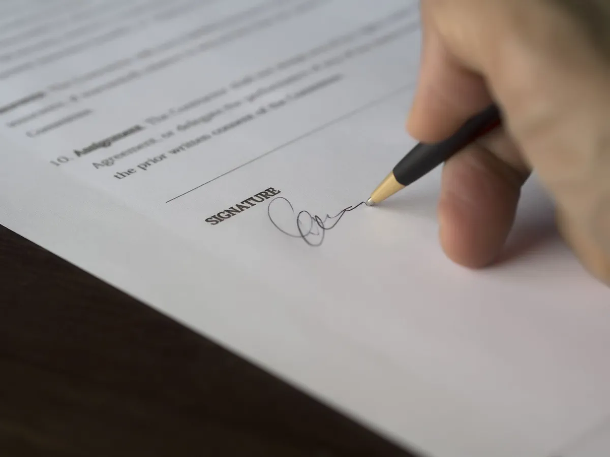 legal agreement signing