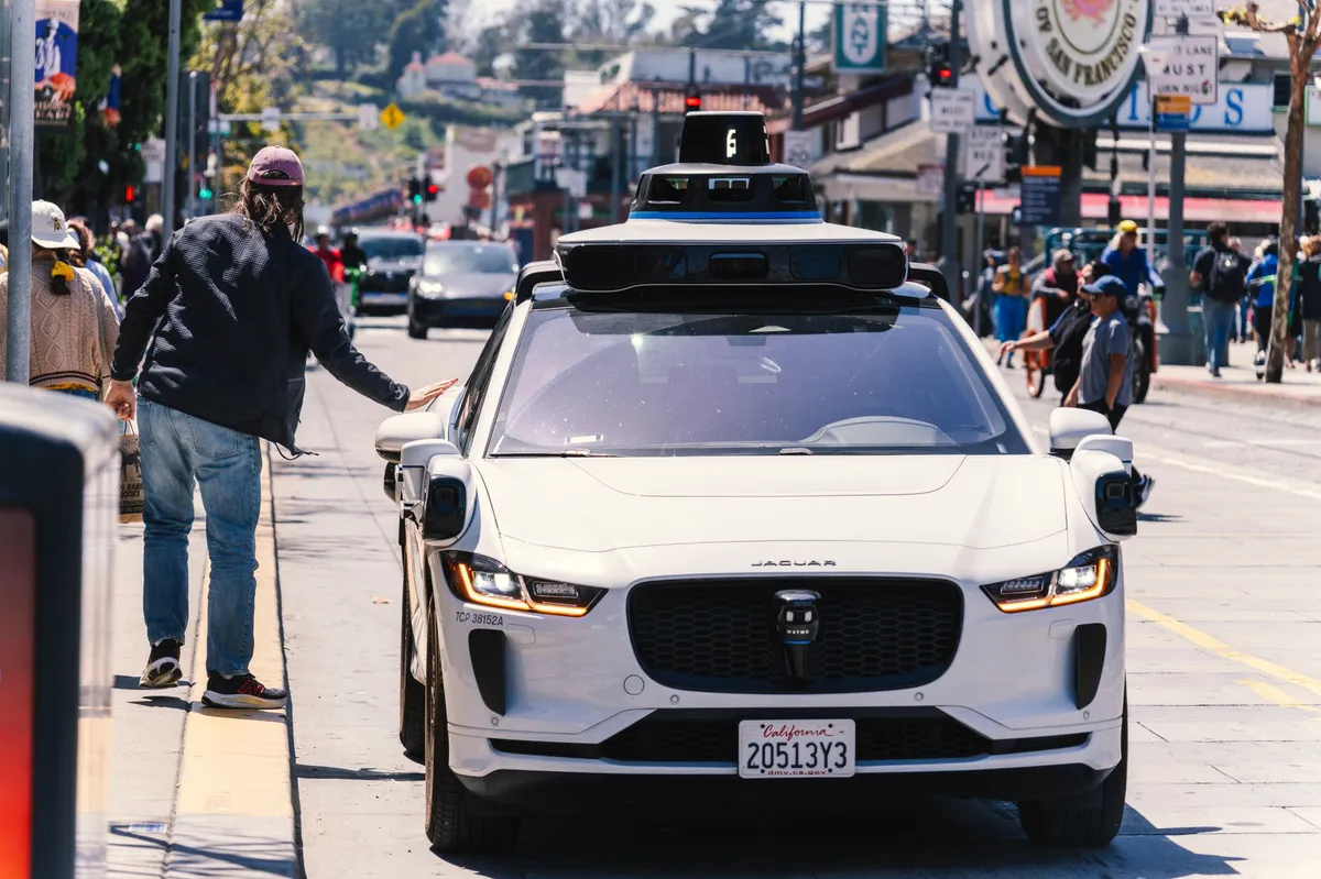 self-driving car on road