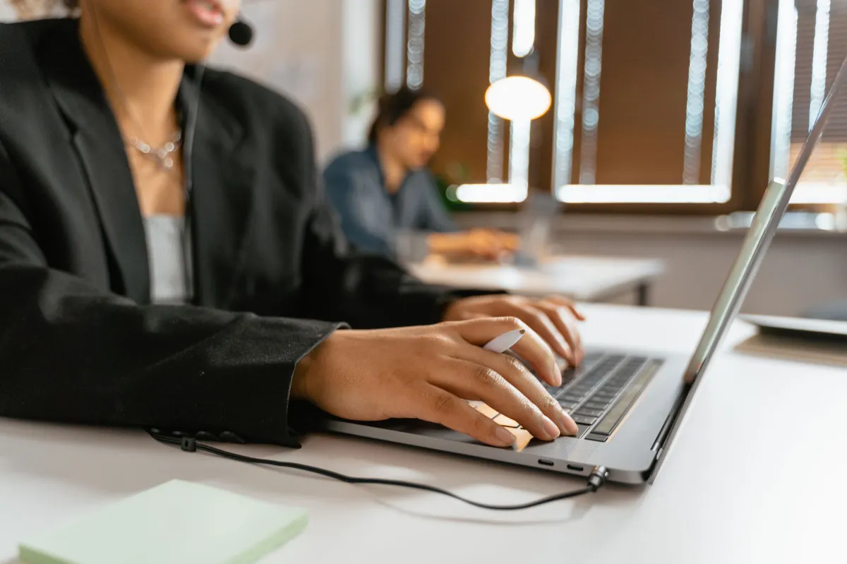 insurance agent working with technology