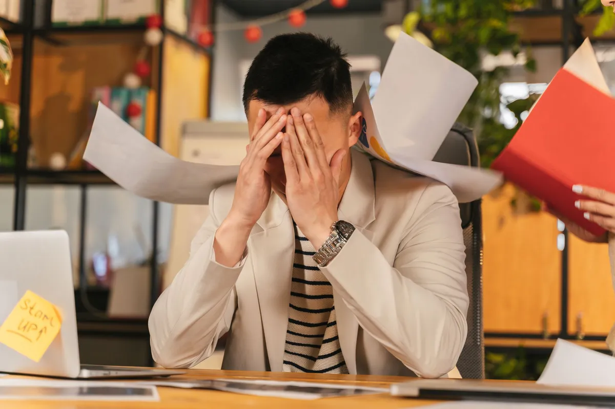 office worker stressed