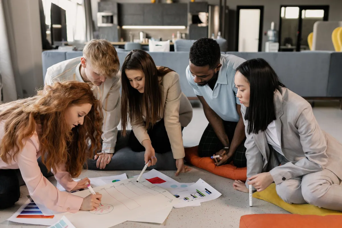 diverse group of young professionals