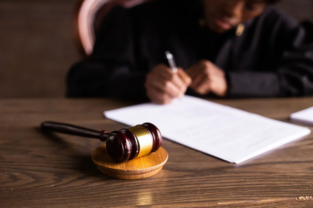legal documents with gavel