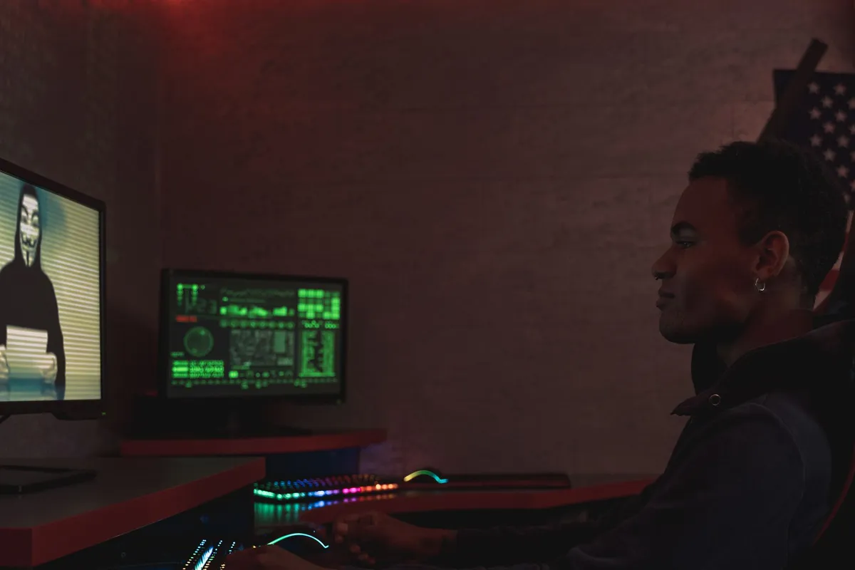 hacker attacking computer