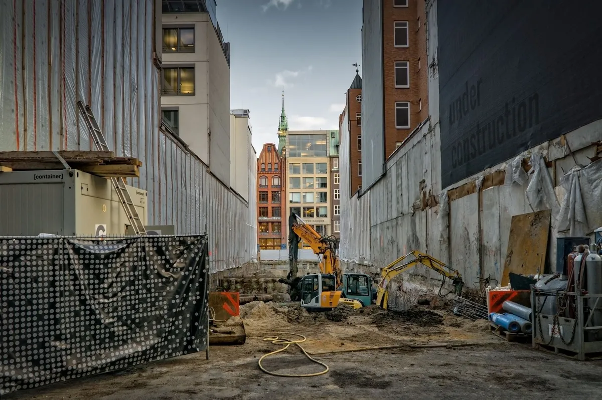 construction site with machinery