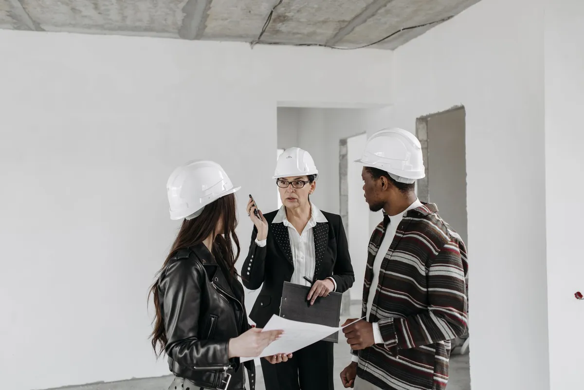 construction team in discussion