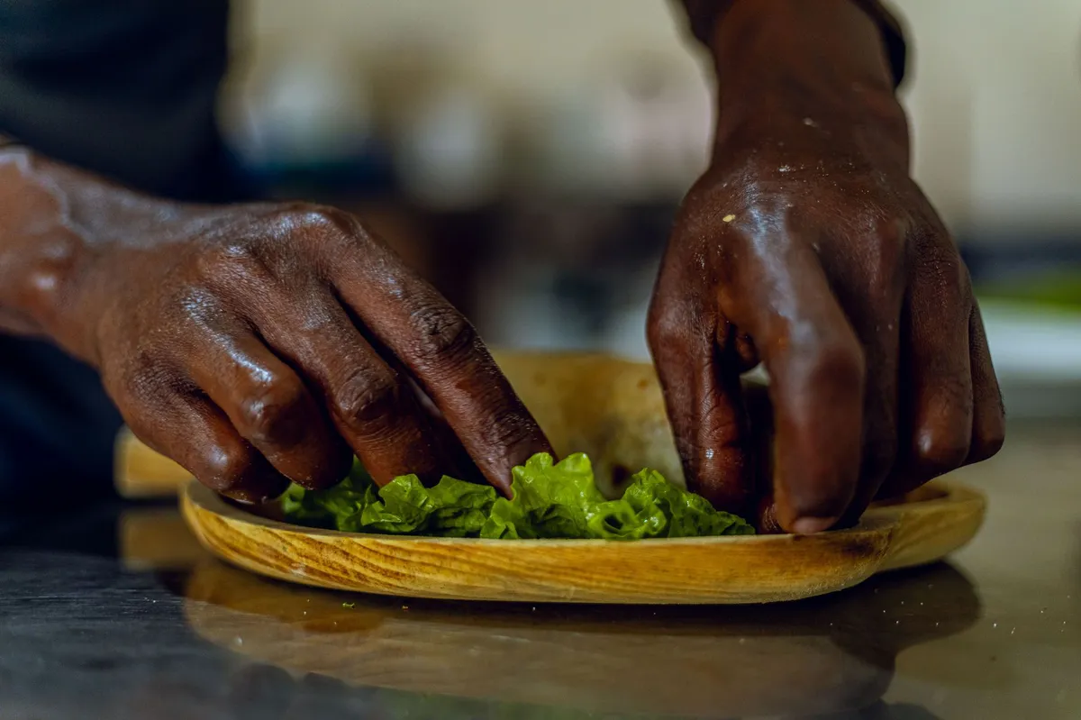 fresh salad preparation