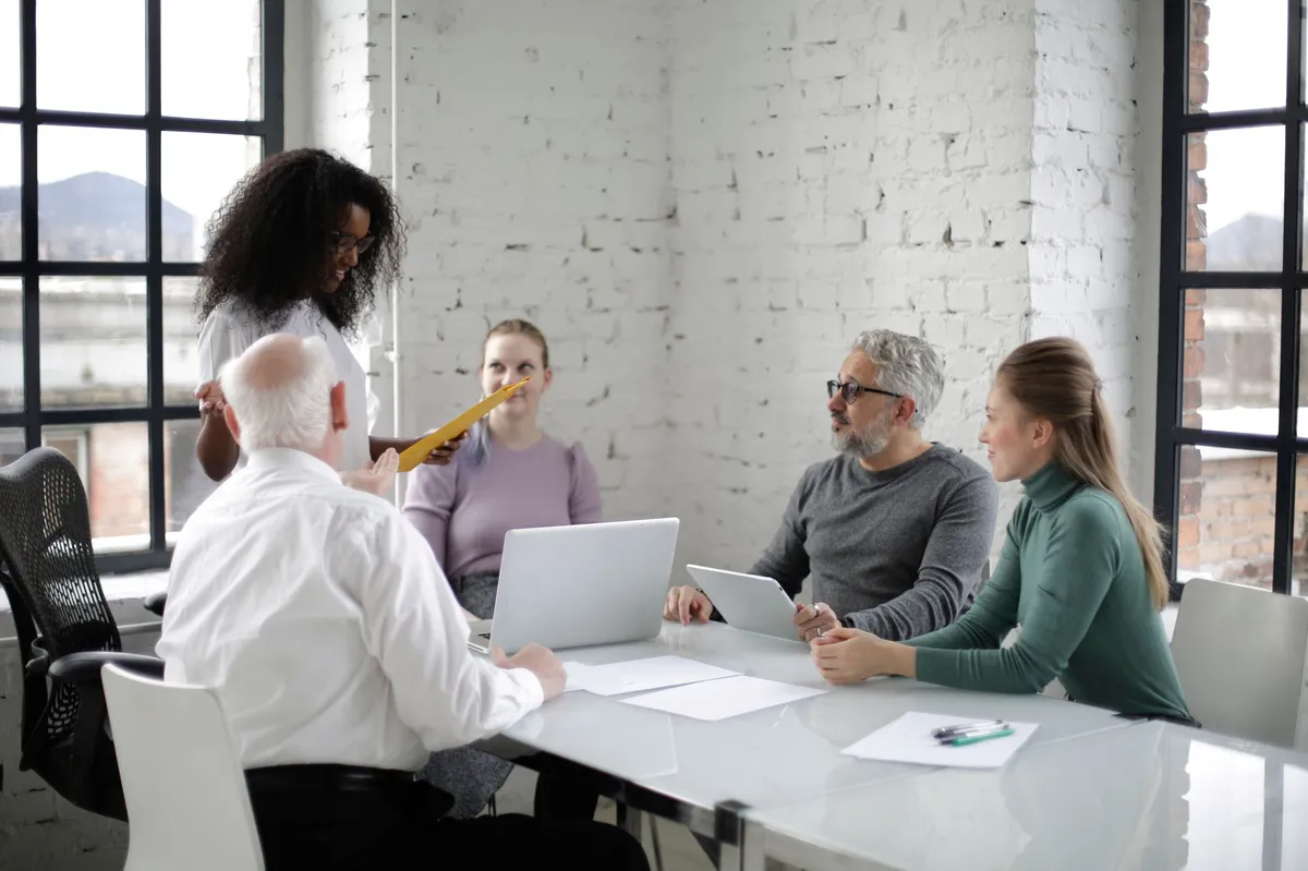 corporate teamwork meeting