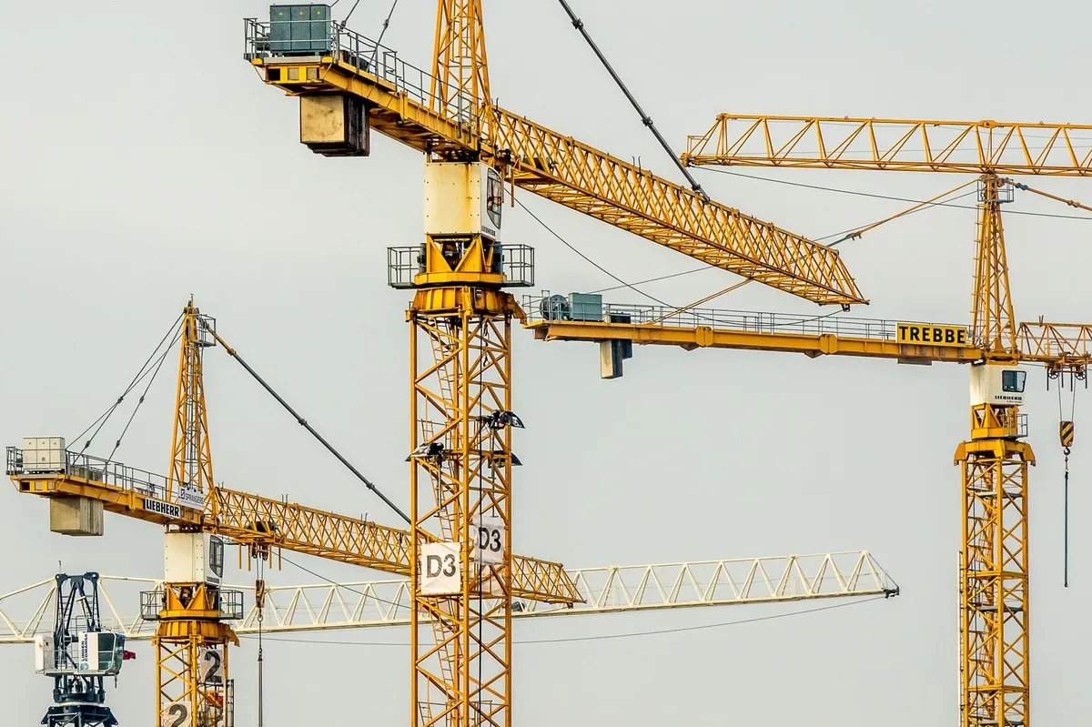 construction site with cranes