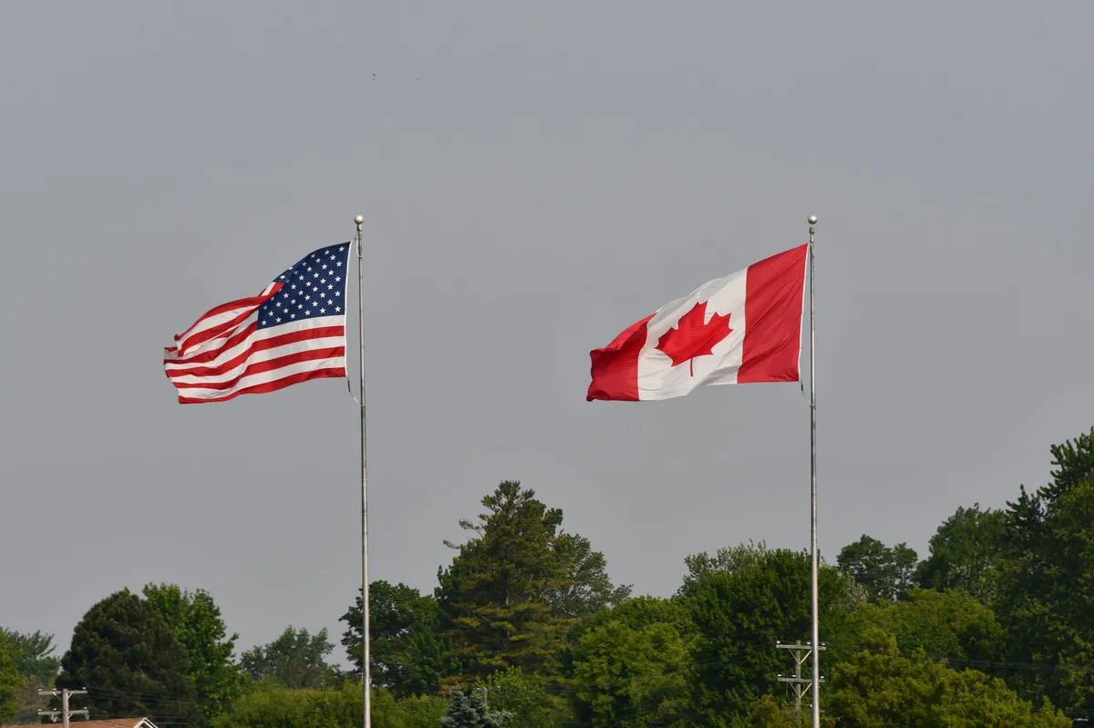 Canadian and US flags