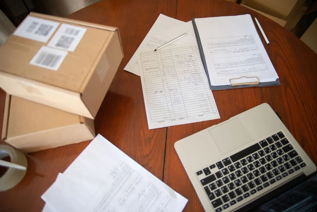 office desk with paperwork