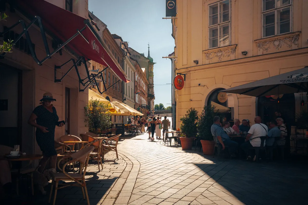 outdoor cafe in summer