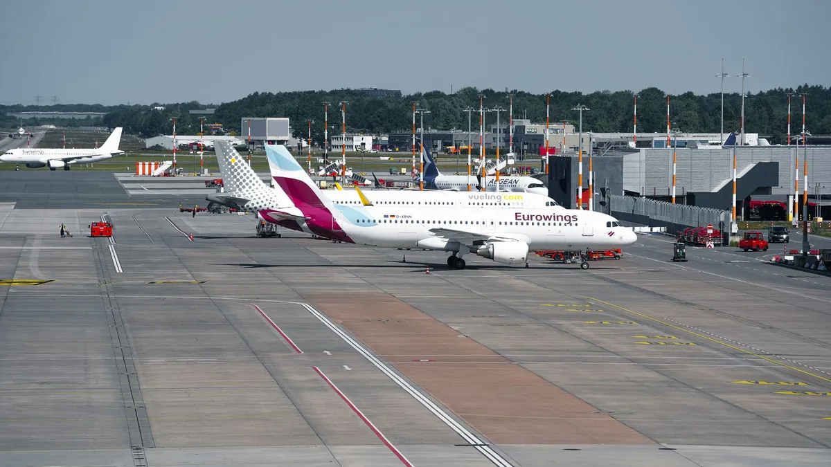 Leipzig Halle Airport aerial view
