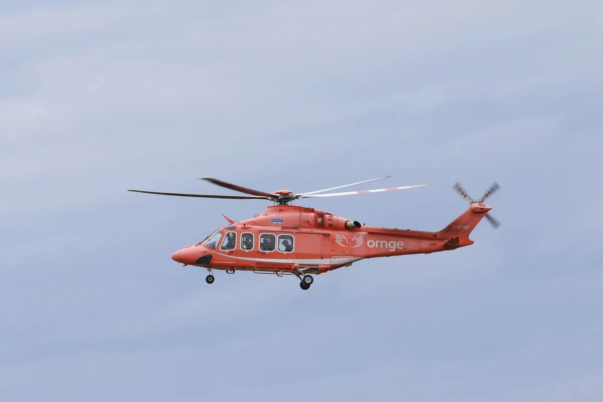 air ambulance in flight