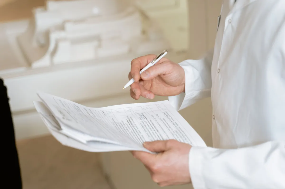 patient reviewing medical bills