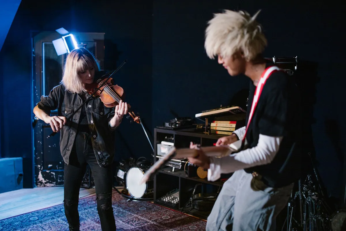 musicians in studio