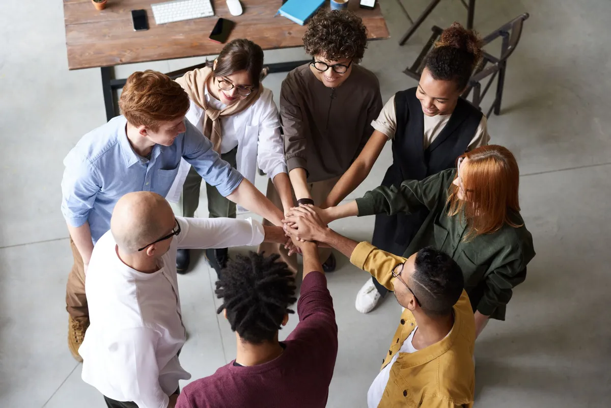 diverse group of interns