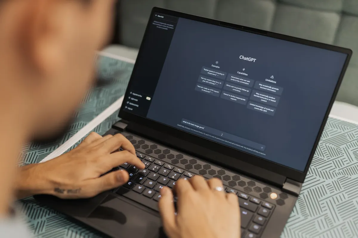 ChatGPT interface on laptop