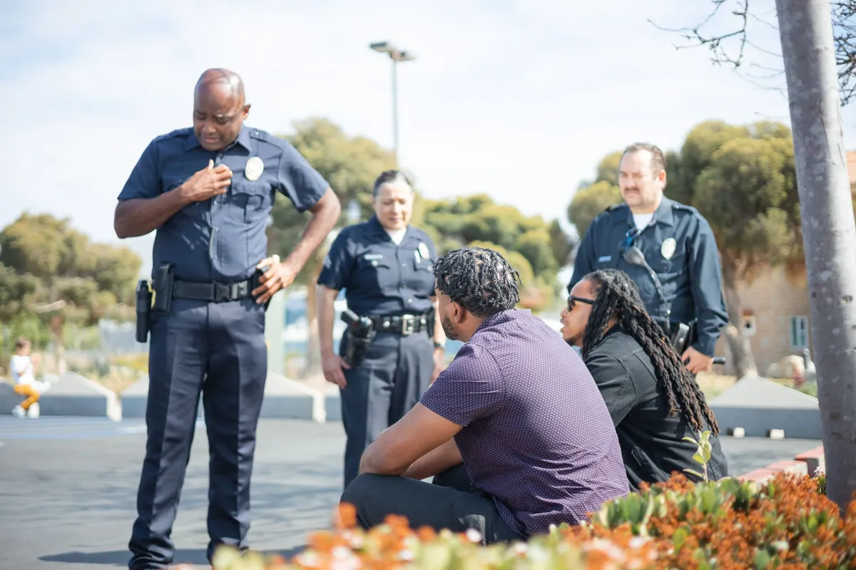 police officer discussing immigration enforcement