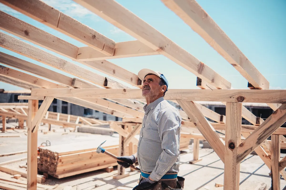 construction worker on roof