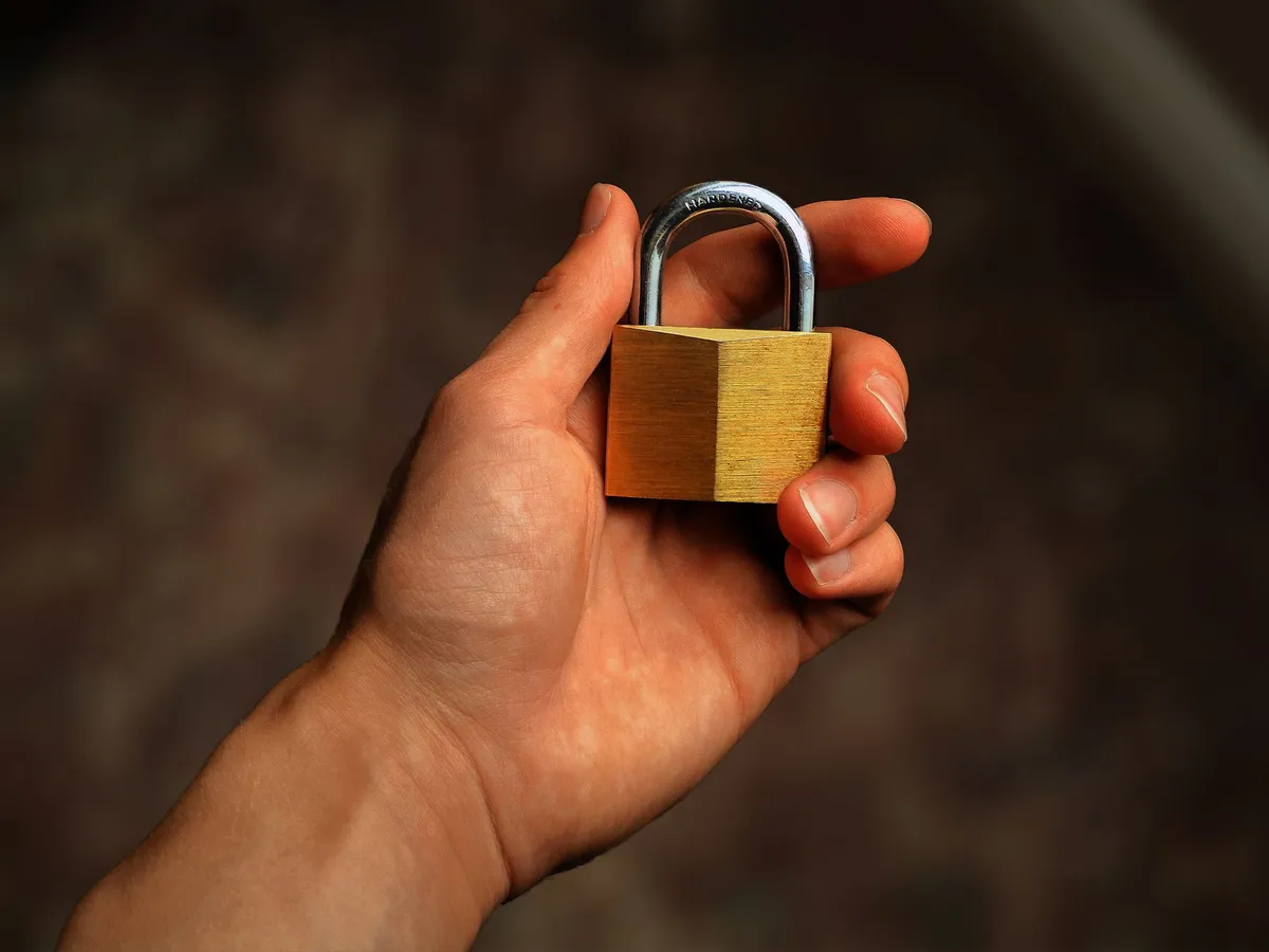 cybersecurity concept with padlock