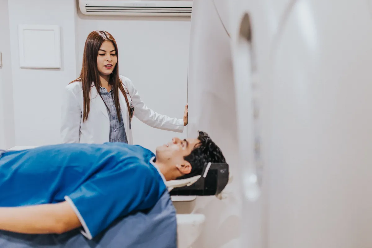 healthcare professional with patient