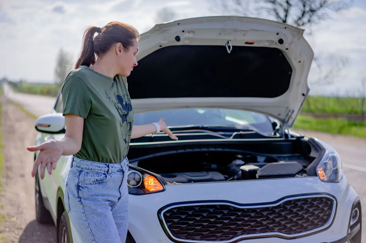 car engine failure closeup
