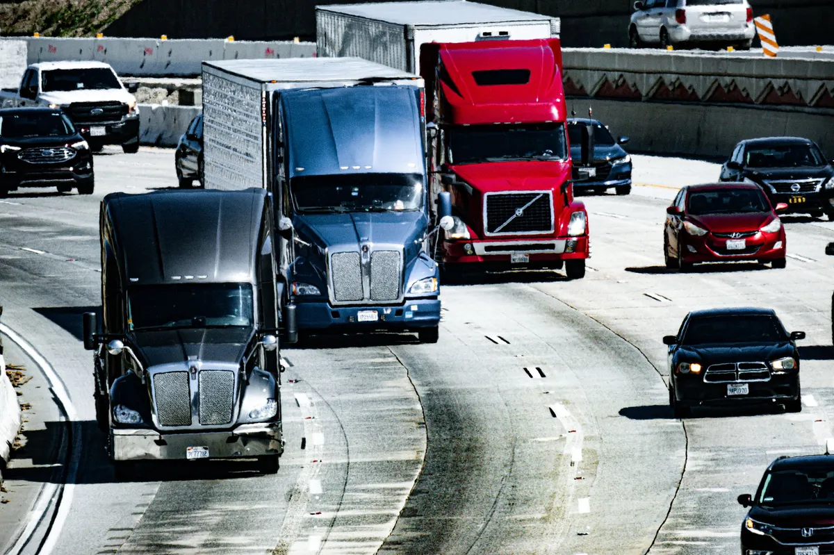 trucking fleet on highway