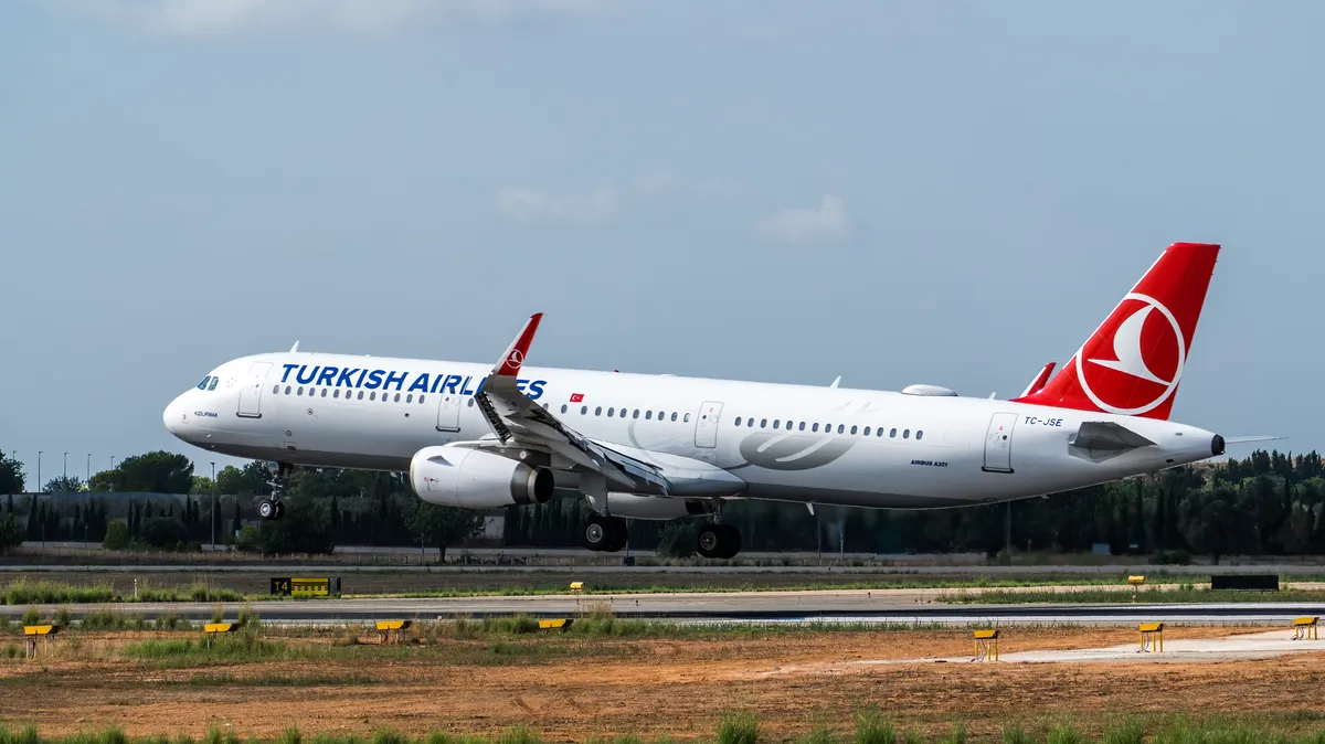 airplane landing at airport