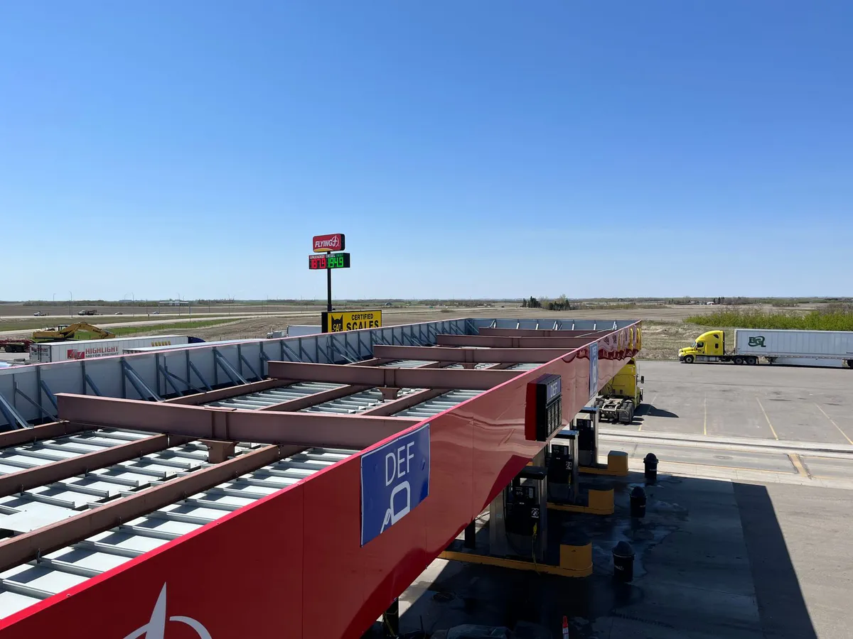 transportation hub with trucks