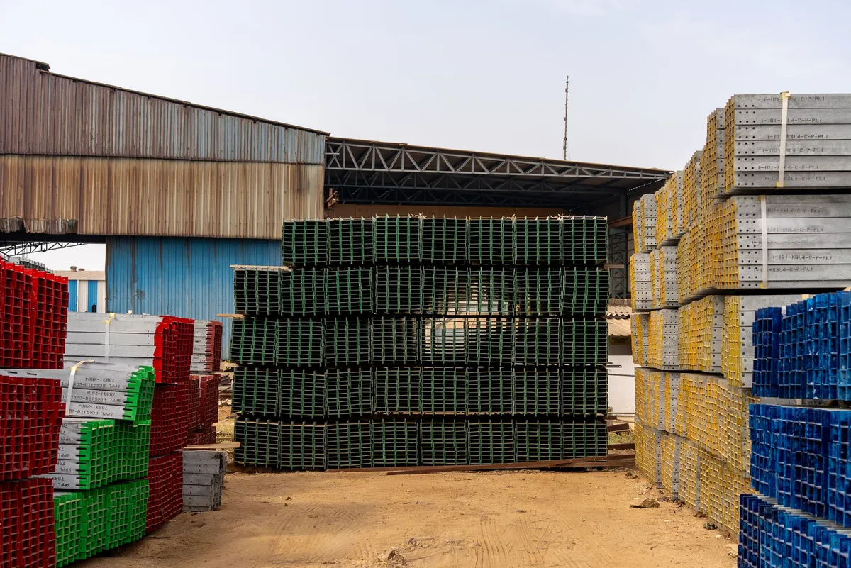 construction site with materials