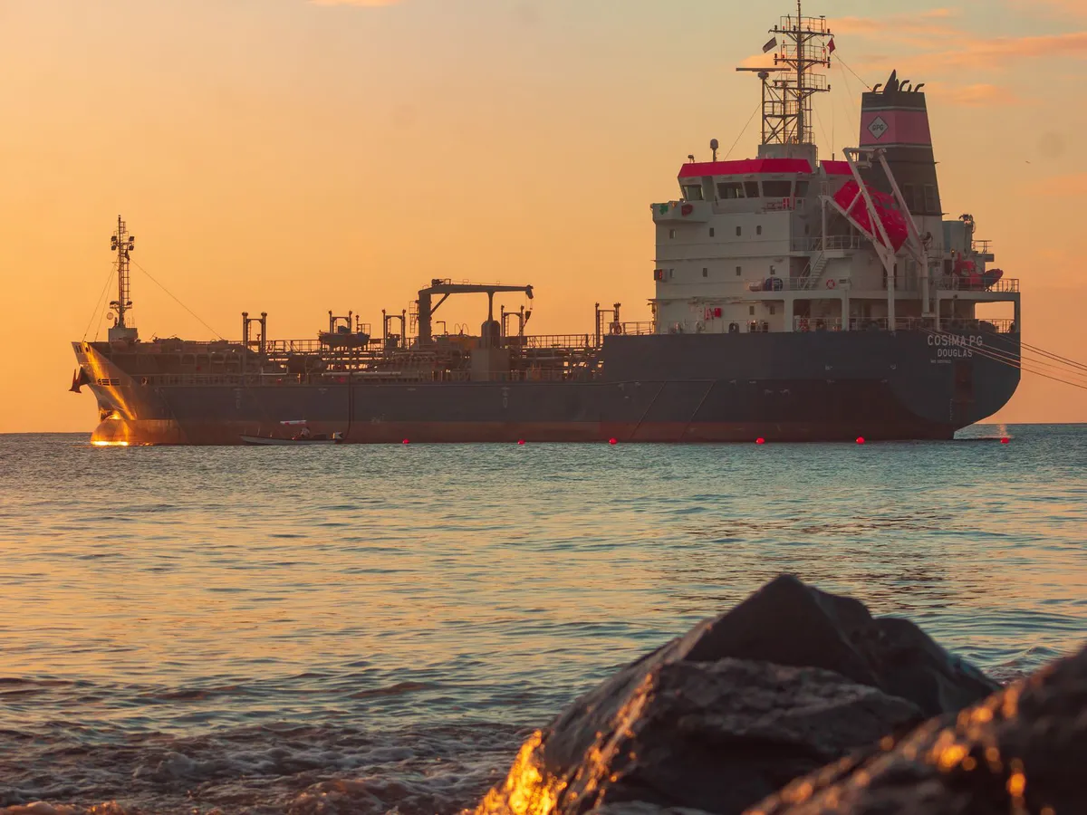 tanker stranded on rocks