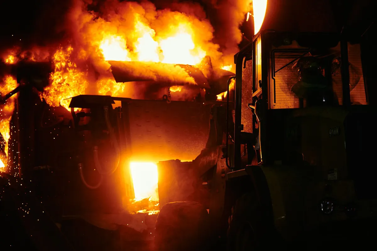 firefighter at industrial site