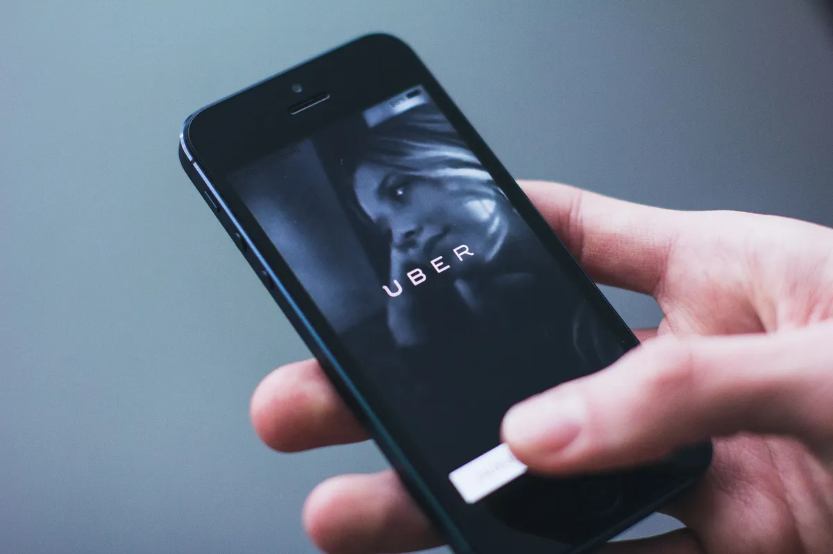 Uber driver using app