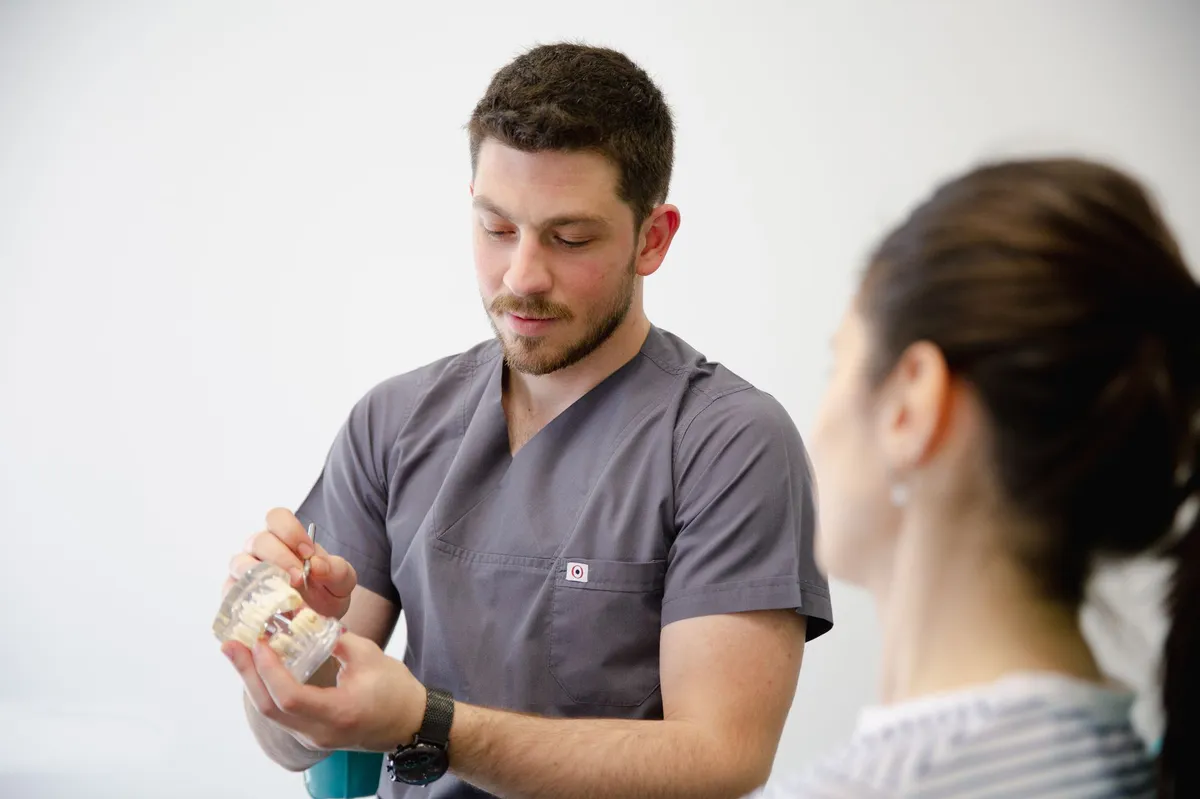 healthcare professional explaining options