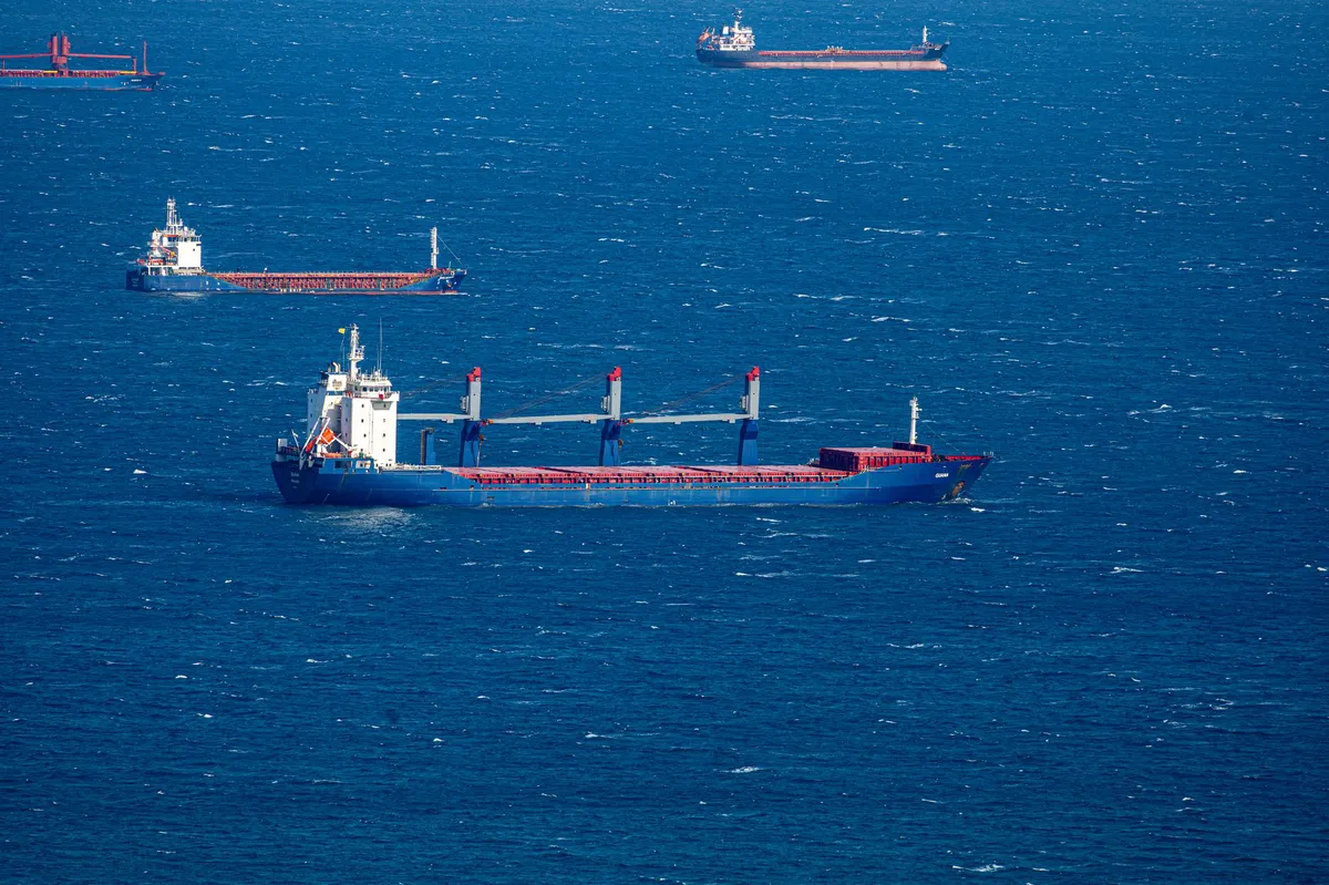 cargo ship in ocean