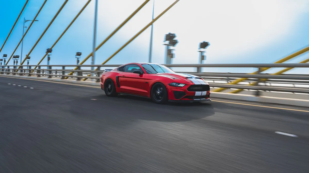 Ford Mustang on highway