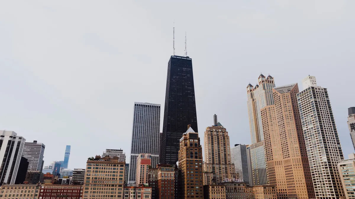 Chicago skyline and business