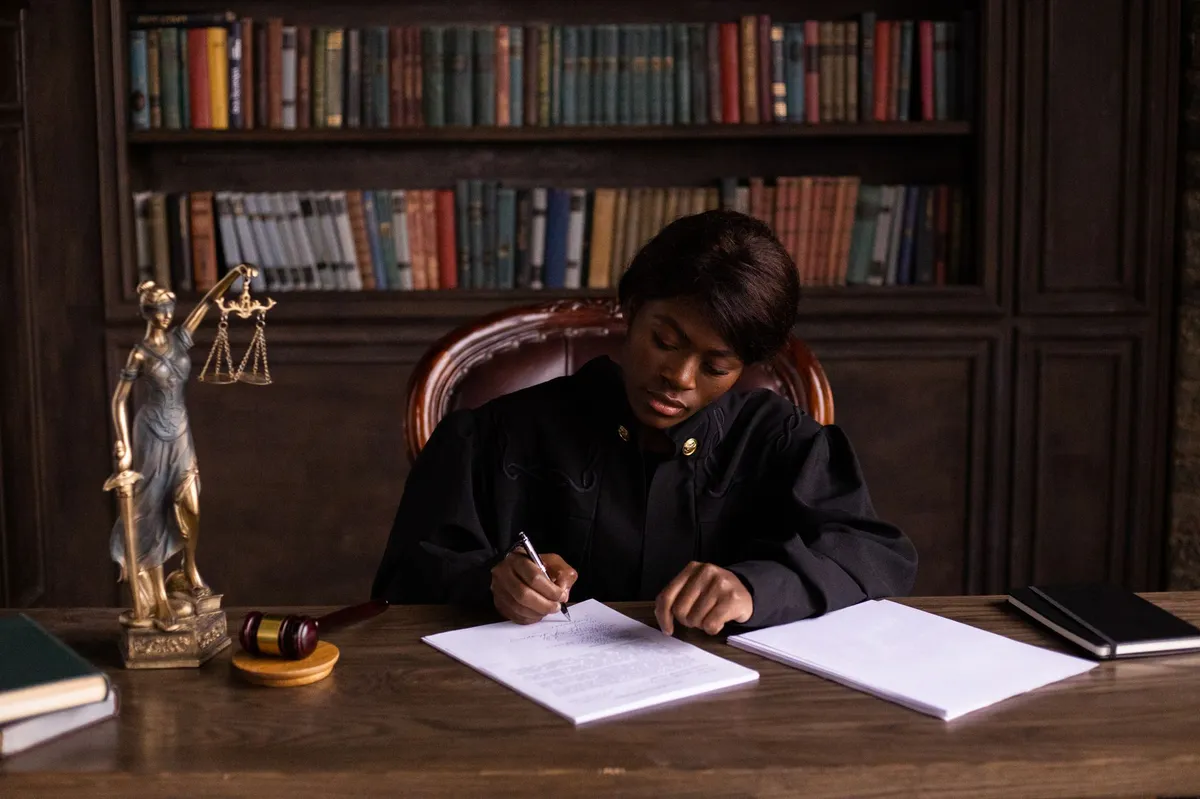 gavel and law books