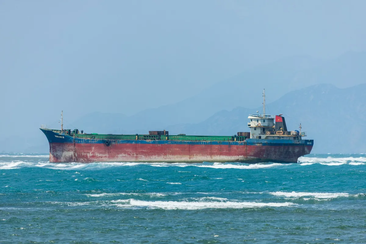 cargo ship at sea