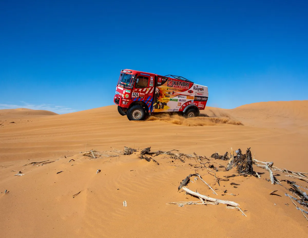 truck navigating challenging roads